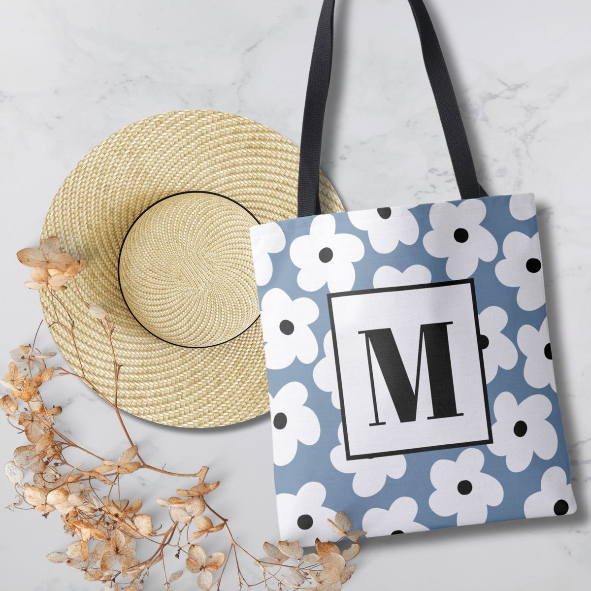 Retro White Flowers Custom Monogram Initial Tote Bag. Available to purchase HERE: zazzle.com/z/z5x3w01q?rf=… #zazzle #zazzlemade #totebags #personalized #BuyIntoArt #AYearForArt #supportsmallbusiness #shopsmall #floral