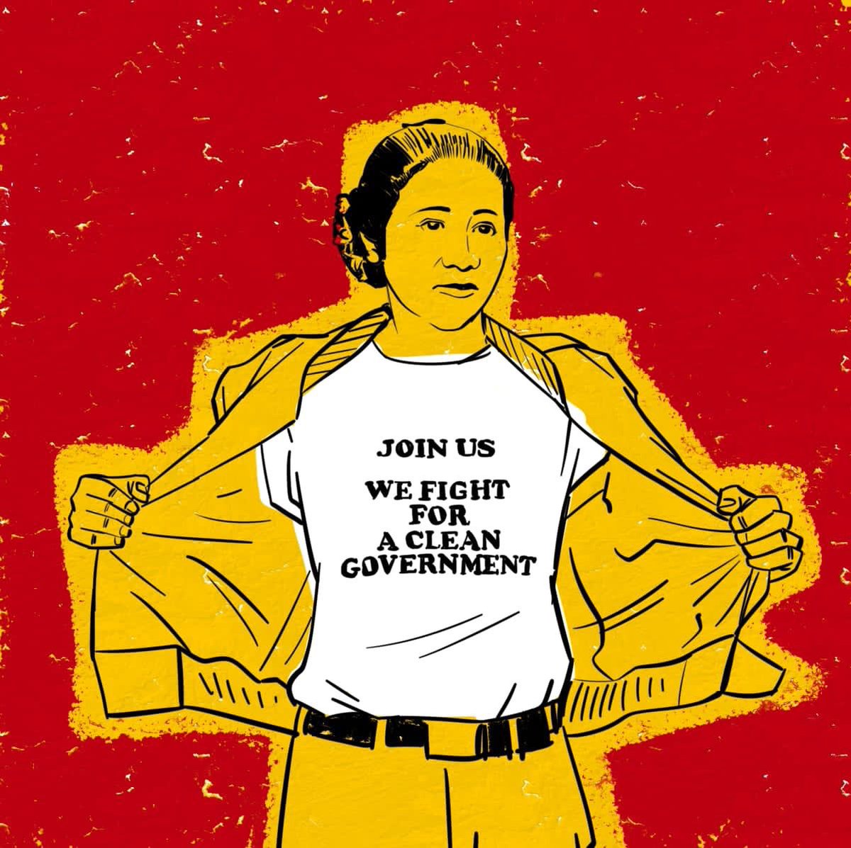 lanjut_id's tweet photo. Ganjar sengaja memakai kaus tersebut karena selaras dengan visi misi Ganjar-Mahfud untuk melakukan bersih-bersih di pemerintahan, dengan tujuan memberantas korupsi, kolusi, dan nepotisme (KKN). Visi-misi yang tentu selaras dengan cita-cita para tokoh bangsa Indonesia sebelumnya. https://t.co/sBpnQZKvSu