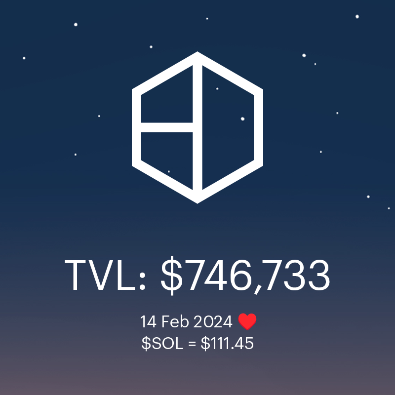 Our boring fund has grown by ~50% since we last posted 2 months ago! $SOL prices hasn't changed much since our last post so this is purely from new deposits 🥳 Also, happy v-day everybody. We 💙all of you!