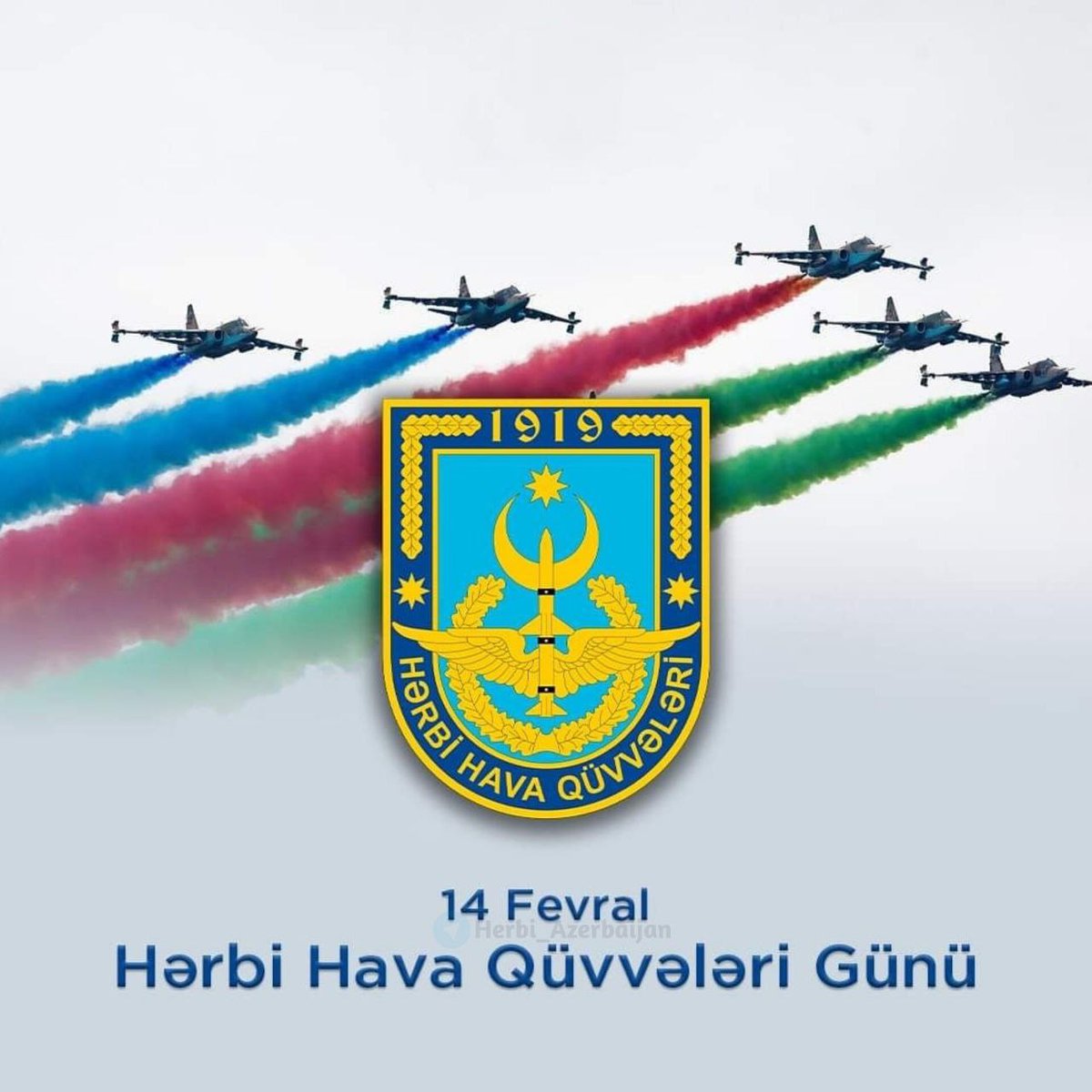 🇦🇿 14 fevral Hərbi Hava Qüvvələrinin yarandığı gündür. Səma Şahinlərini Peşə bayramı münasibətilə səmimi qəlbdən təbrik edirik. Şərəfli yolda uğurlar arzulayırıq. Şəhid Pilotlarımızı hörmətlə anırıq ! #HərbiHavaQüvvələri