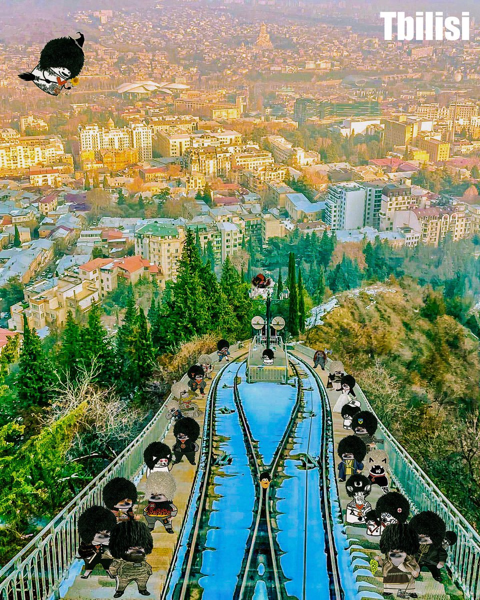 🐕🐾🛤️ #PapakhaParty 🥳 up up up on the Mtatsminda hill in Tbilisi 😍!  *but maybe you guys should get away from the Funicular 🚂 tracks!!! 😅🫣

#GeorgiaIsEurope! 🇬🇪🤝🇪🇺
#RussiaGetOutOfGeorgia! 🇬🇪✊🏻