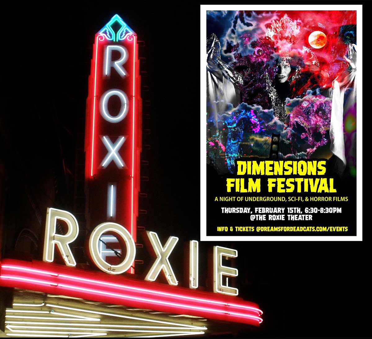 DDCP_SF's tweet image. Happening in 2 days!!! 😱 Are you in the Bay Area? Do you love horror, sci-fi, and weird movies? Then join us on 2/15 at the @roxietheater for the Dimensions Film Festival! Featuring the world premiere of The Return of the Näcken! More info and tickets at dreamsfordeadcats.com/events