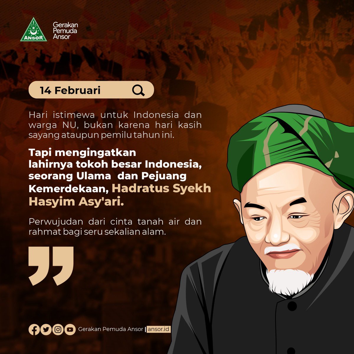 Mbah Hasyim, 14 Februari 1871 - 21 Juli 1947. Alfatihah….