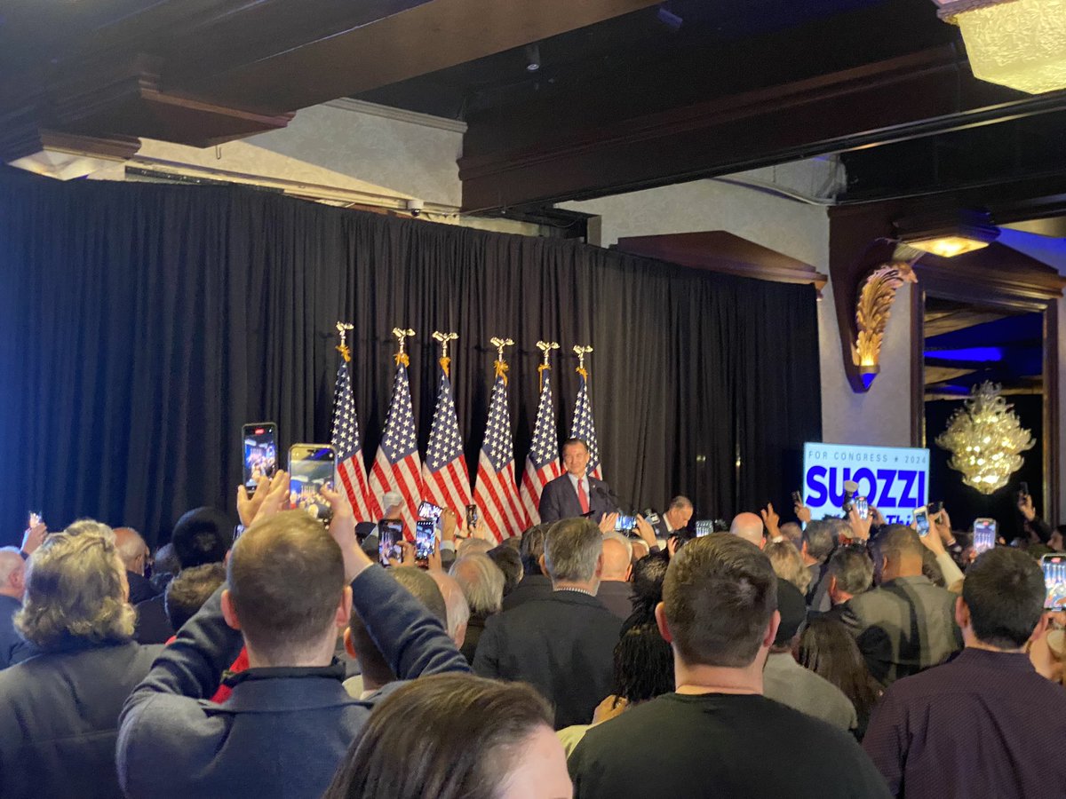 sahilkapur's tweet photo. Suozzi speaks: "Despite all the lies about Tom Suozzi and the Squad. About Tom Suozzi being the Godfather of the migrant crisis. About Sanctuary Suozzi. Despite the dirty tricks, despite the vaunted Nassau County Republican machine. We won." https://t.co/17JgRzfqwq