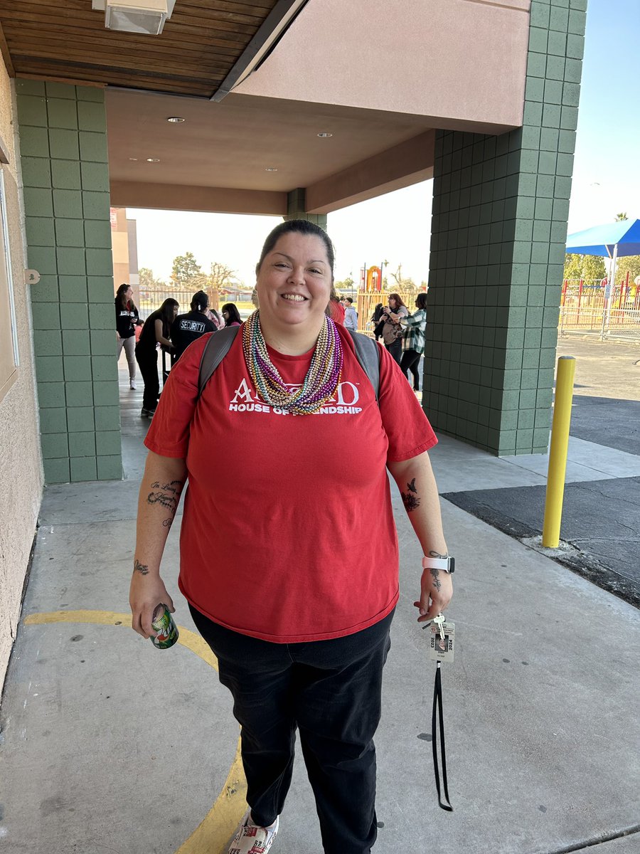 GLDDbacks's tweet photo. We always find ways to celebrate! So in honor of Mardi Gras, we played a Mardi Gras themed version of Rock, Paper, Scissors! This morning, each staff received beads and during the day, they could challenge other staff members! Congrats to our winner, Ms. Jasmine with 23 beads! https://t.co/OWeFw4TEBj