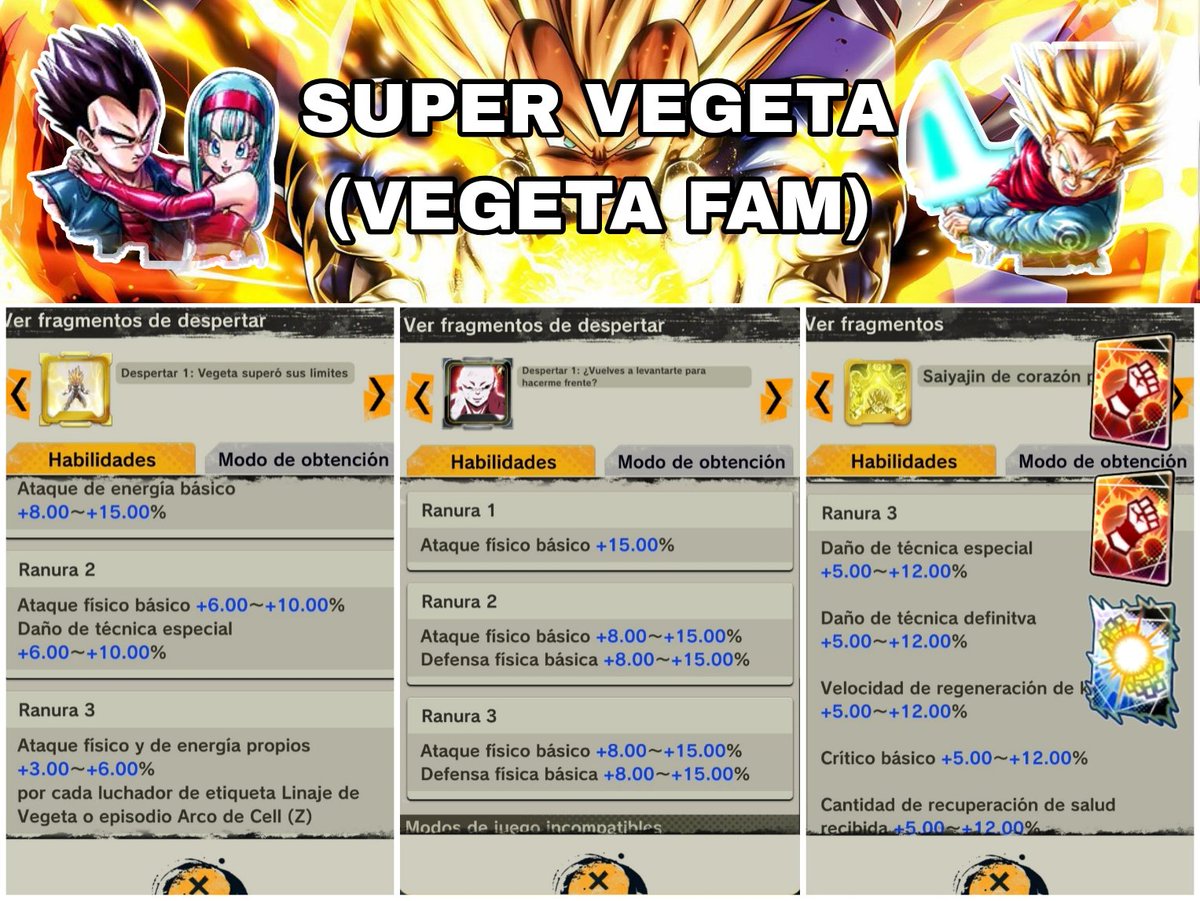 DangoLskt's tweet photo. SUPER VEGETA equipments
(Vegeta family)

#DBLegends 
#DragonBall https://t.co/VoILghHGk5