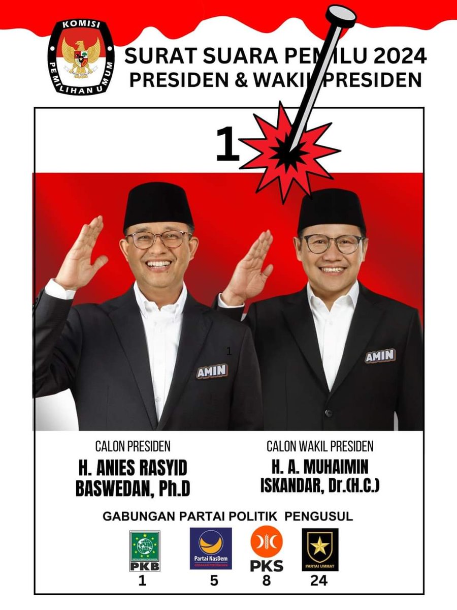Mdy_Asmara1701's tweet photo. Ayo kita sambut hari kemenangan

#AMINmenang 
#01AMINwinElection https://t.co/MZl46Gmn92