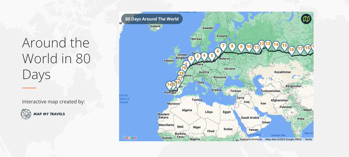 See a new Map My Travels interactive map in action on @MrMarkBeaumont's website home page, mapping his 'Around the world in 80 days' cycling journey: markbeaumontonline.com