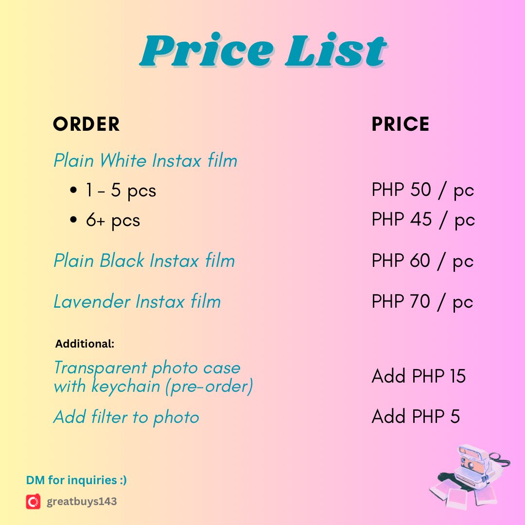protectKIT's tweet photo. Hellooo to my filo moots!
Can’t afford an Instax? No worries, I gotchu! 

You can even send out KS pics or whoever for me to print!

(You might get freebie photocards as well 😉)
Read below for more info 👇

(Help RT pls🫶🏼)
[#wts #lfb #SmallBiz #instaxprinting] https://t.co/xScw0mbLsf