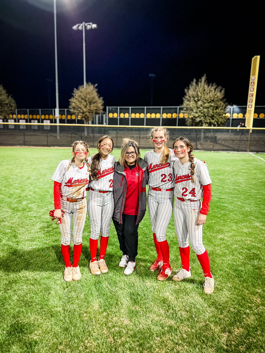 These freshmen earned their first Varsity win as Lady Marauders tonight! I am beyond proud of them!  Can’t wait for many more! <a href="/MHS9th/">MHS 9th Grade Campus</a> <a href="/marcus_softball/">Marcus HS Softball</a>