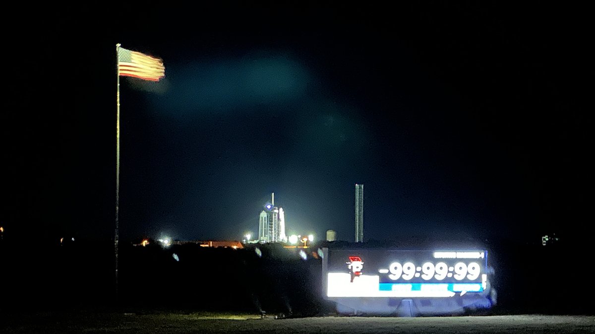 The launch of the IM-1 mission for Intuitive Machines has scrubbed for tonight. The countdown clock has frozen. We're standing by for more information. The next available launch time is Thursday, Feb. 15 at 1:05 am.