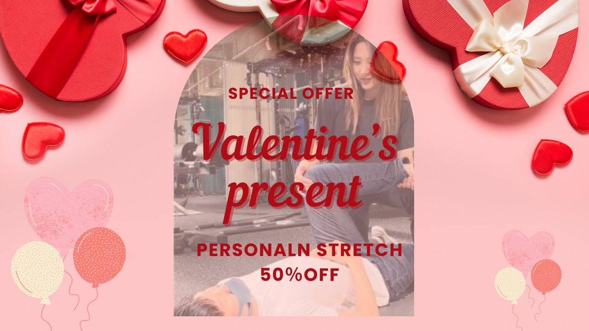 mill_gym's tweet photo. Happy Valentine's Day！
すでに15名以上の方にお申し込みいただいてます！
【MILLバレンタイン企画🍫💝】
⁡2/1〜2/29まで！

パーソナルストレッチを担当している石橋はるなより
皆様に感謝の気持ちを込めて。
⁡／
通常45分 6,600円(税込) →3,300円(税込)
⁡＼
なんと50%OFF！

お申込みは→ https://t.co/ki7fo9JrWO