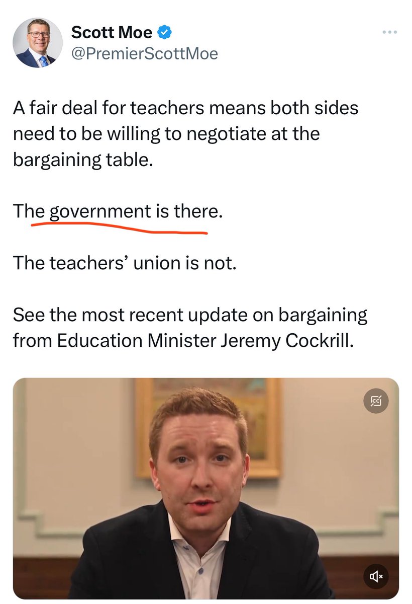 AOgieglo's tweet image. Note the empty chairs at the actual bargaining table. 

A government that blatantly lies to the electorate really doesn’t deserve to be in power.