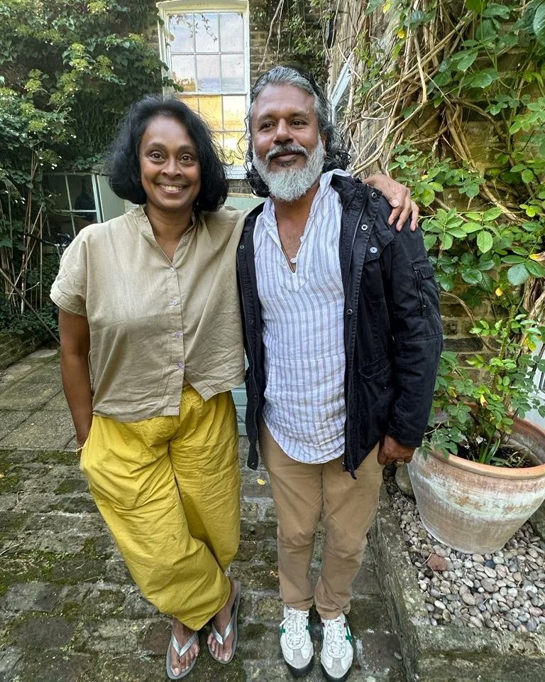 With two legends in London. Killing Eve star Fiona Shaw and Sonali Deraniyagala, author of Wave. #ShehanKarunatilaka