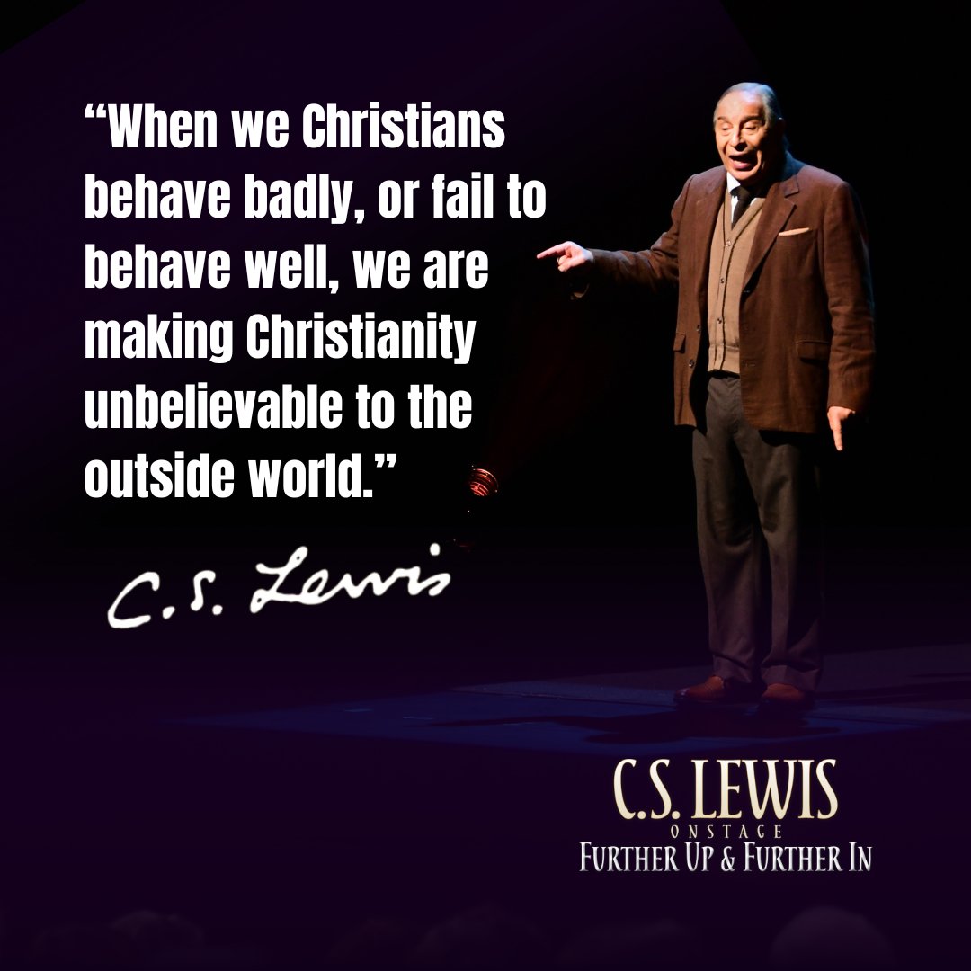 CSLewisOnStage's tweet photo. Join us for a thought-provoking journey through the depths of C.S. Lewis' convictions. Explore the spiritual brilliance of Lewis in a play like never before, C.S. LEWIS ON STAGE: FURTHER UP & FURTHER IN! https://t.co/Ohd0YZ7yAX #CSLewis #CSLewisQuote #MereChristianity https://t.co/HRGFtW1pJG