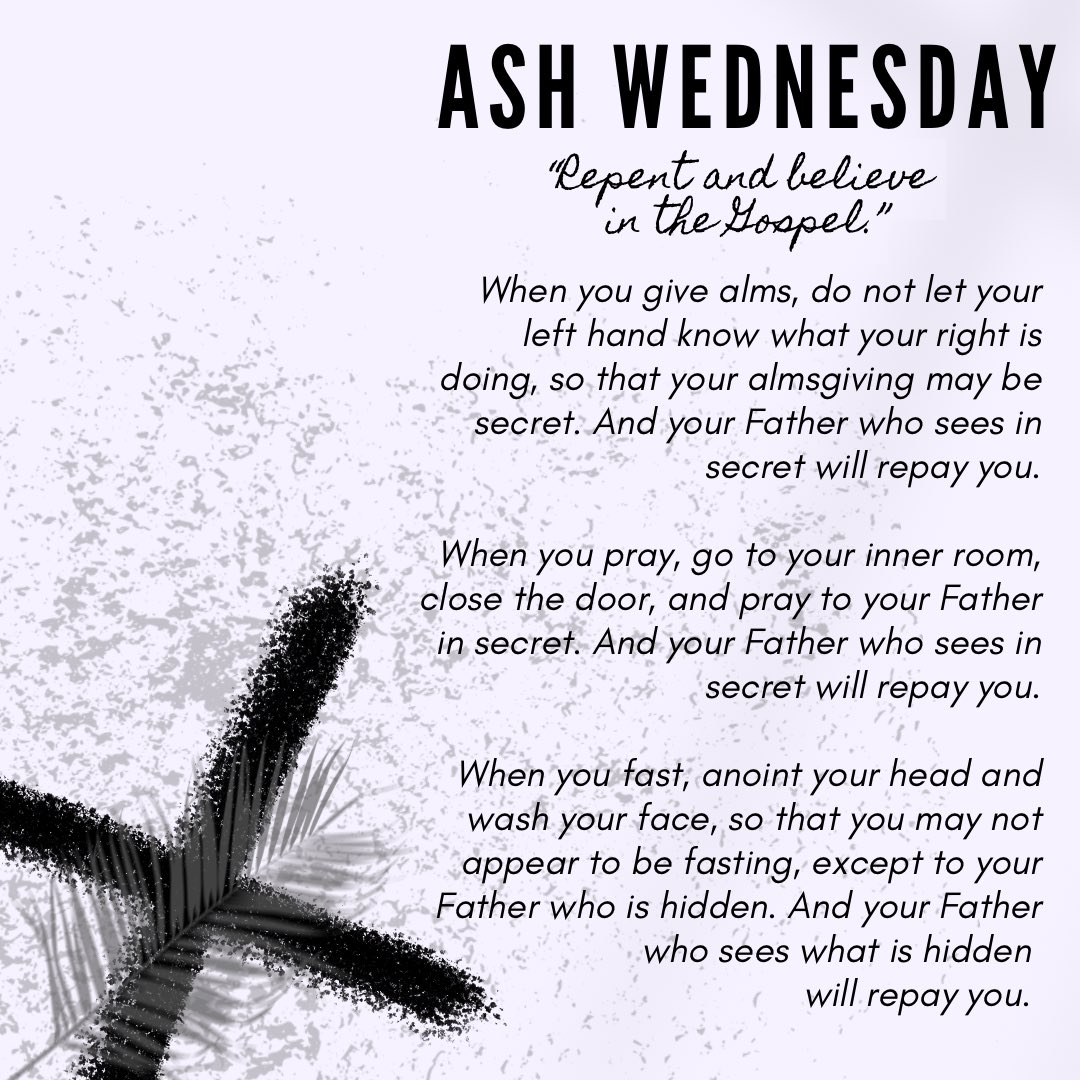 Ash Wednesday is a day of fasting and abstinence as Lent begins. 

Read the Holy Father’s Lenten message at press.vatican.va/content/salast….
