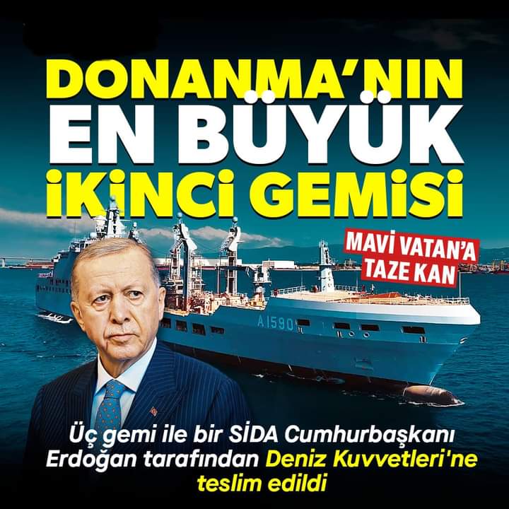 Testleri tamamlanan TCG Derya, İstanbul ve Arif Ekmekçi gemileriyle insansız deniz aracı Marlin SİDA, Cumhurbaşkanı Erdoğan’ın katıldığı törenle Donanma’ya teslim edildi
Gemilerin özellikleri ve kapasitesi Mavi Vatan'da çarpan güç kuvveti oluşturacak. 🇹🇷#AsrınFelaketi
#mavivatan