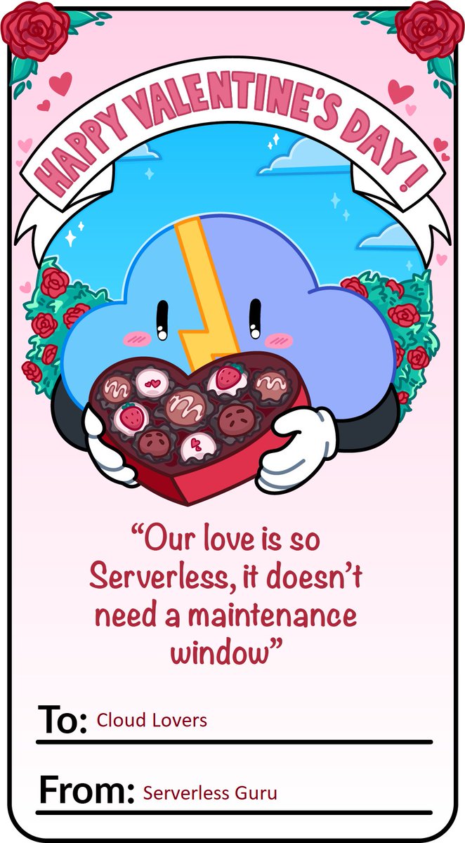 💕Dear all Cloud Lovers🌩️, Wishing you a Happy Valentine's Day from @serverlessguru Team 💐💕 #serverless #cloud #valentineday #serverlessguru