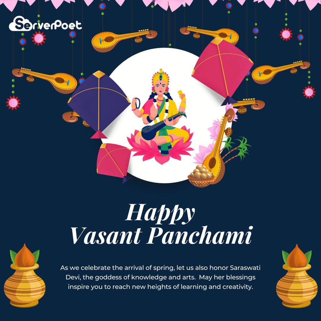 ServerPoet's tweet image. Serverpoet wishes you a joyous Vasant Panchami filled with growth, prosperity, and the blossoming of new beginnings. Happy Vasant Panchami!🌻

#vasantpanchami #festival #worship #SpringFestival2024