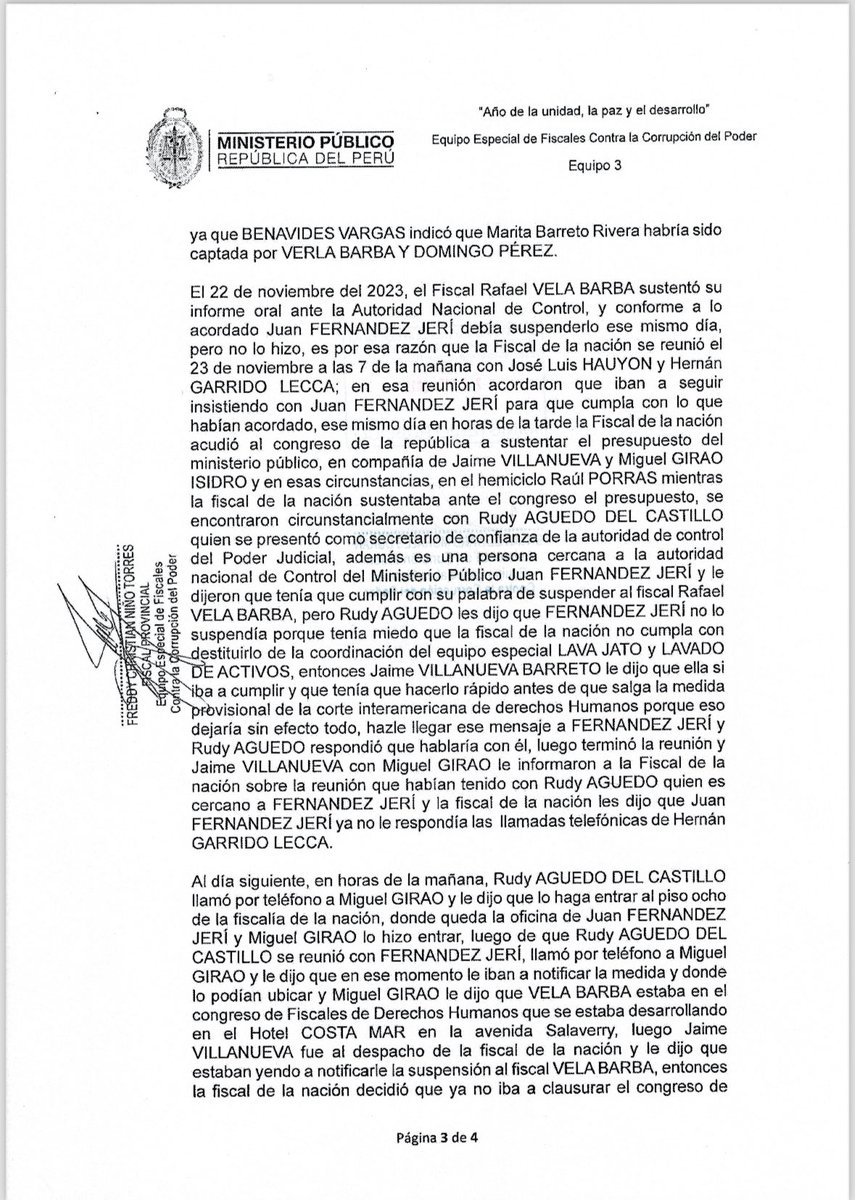 NicolasLucar's tweet photo. Lean esta declaración de Jaime Villanueva “El Filosofo” sobre como Patricia Benavides y cia. organizaron una operación para suspender a Rafael Vela y sacarlo de Lavajato y Lavado de Activos. Nadie habla de ella…cuando la lean entenderán porque https://t.co/PHMxtZDzfc
