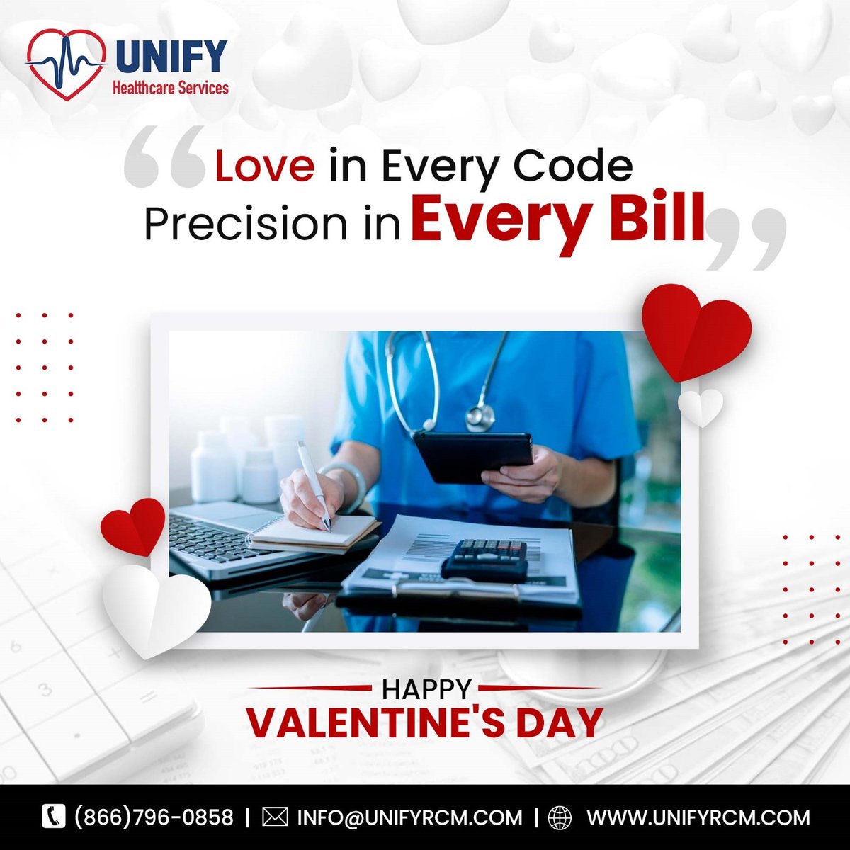 unifyrcm's tweet photo. Your financial health is our heart's desire! Love is in the details, and we're passionate about perfecting them for your healthcare facility. Happy Valentine's Day from Unify Healthcare Services! 

#UnifyHealthcareServices #UnifyRCM #Unify #UnifyGroup #rcm #cardiology #valentines https://t.co/iOIm3kl2Mv