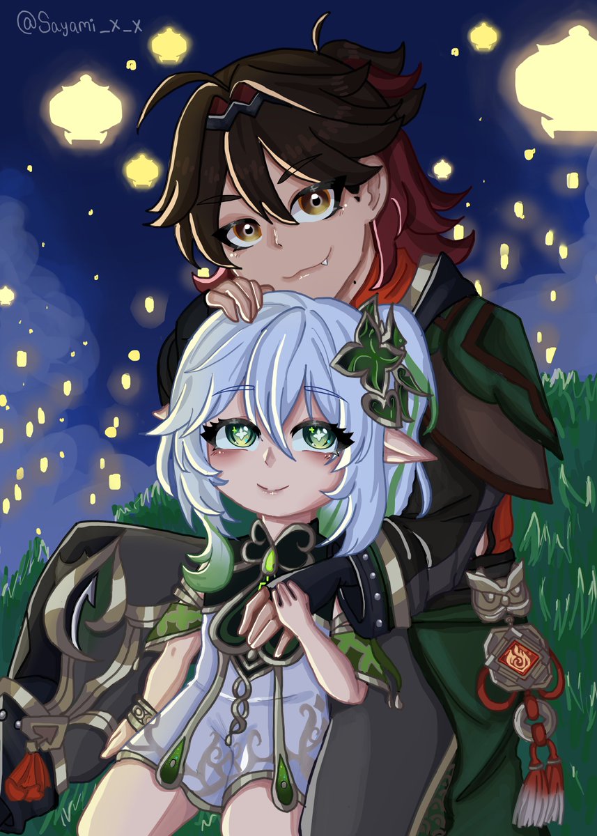 Sayami_x_x's tweet photo. Feliz rito de la linterna. No tienen nada que ver juntos, solo los dibuje por que son mis mains y representan a mi mejor amiwito conmigo.

¿san valentin? q es es0

#Nahida #gaming #gaminggenshin #GenshinImpact #dibujos https://t.co/nE9FXxCZGN
