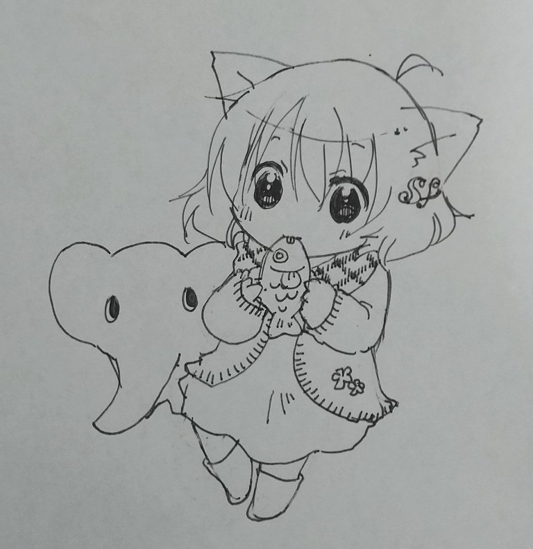 tdakak's tweet image. だいぶ前に書いたしんふぉにゃんがまた発掘された（描くたびに顔と等身が変わる） #symfony_ja