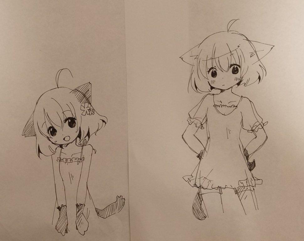 tdakak's tweet image. だいぶ前に書いたしんふぉにゃんがまた発掘された（描くたびに顔と等身が変わる） #symfony_ja