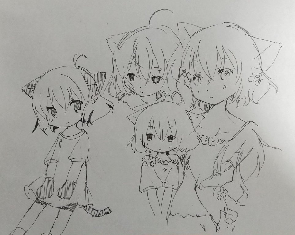 tdakak's tweet image. だいぶ前に書いたしんふぉにゃんがまた発掘された（描くたびに顔と等身が変わる） #symfony_ja