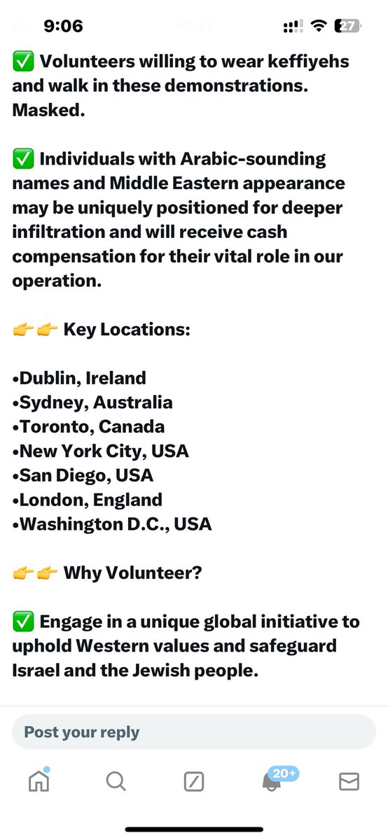 mishmishlish's tweet image. #Feb17FalseFlags Be forewarned, the Zionists are planning to infiltrate pro-Palestine marches worldwide, paying tools to act like Arabs and sympathizers, wearing keffiyas, trained by Mossad: