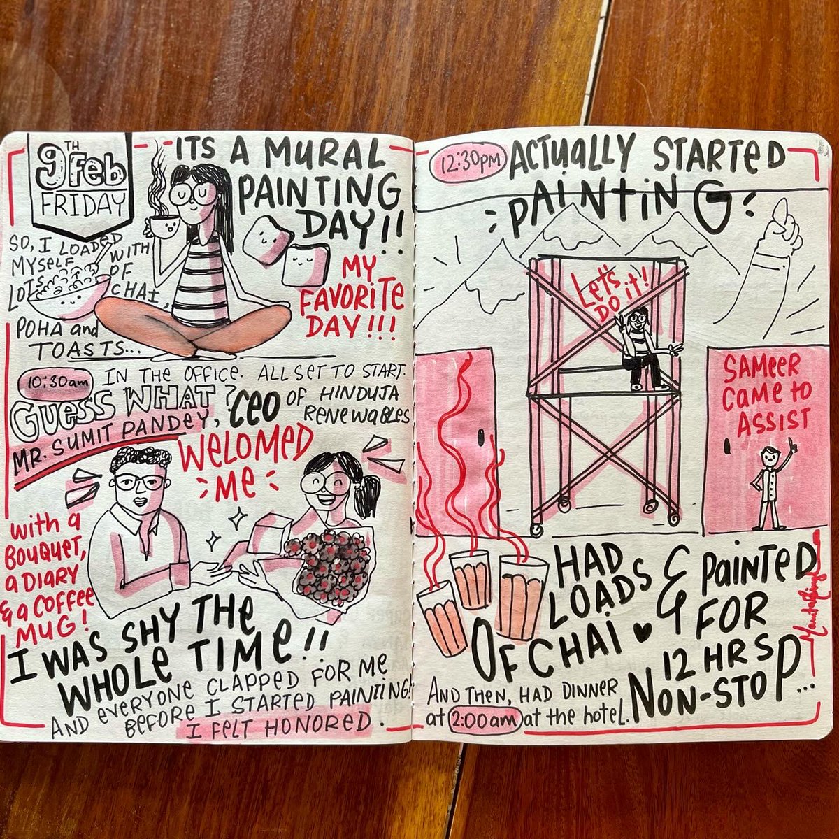 MamtaSinghArt's tweet image. 9th Feb |  Getting a bouquet was something I was not expecting. Thank you so much @HindujaRE . 

…
#dailyjournal #journaling #journalspread #wallmural #painting