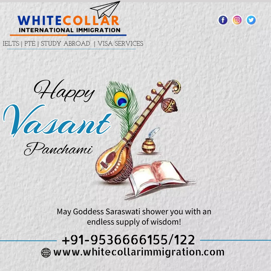 HAPPY VASANT PANCHAMI TO ALL.   

#VASANTPANCHAMI #VASANT #VASANTPANCHMI #WHITECOLLARIMMIGRATION #BESTIELTSCOACHING #IELTS #IELTSIMMIGRATION #WHITECOLLARINTERNATIONALIMMIGRATION