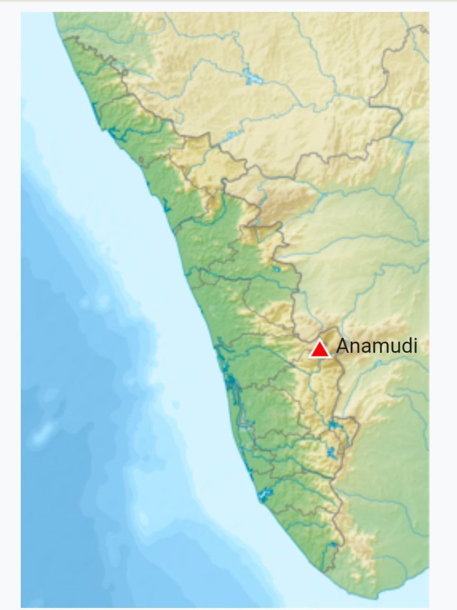 🔆Anaimudi peak

▪️Anamudi is a mountain located in the Indian state of Kerala

▪️It is the highest peak in the Western Ghats and South India, at an elevation of  (8,842 ft).

▪️Parent Range : Anaimalai Hills, western ghats.
