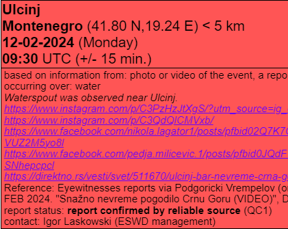 igolask's tweet photo. 🇲🇪🌪️ 12/02/2024 09:30 (+/- 15 min) – A beautiful #waterspout was observed near #Ulcinj, southeast #Montenegro.
This is the first waterspout observed in the Adriatic Sea in 2024 according to the #ESWD.
Last year, at least four documented waterspouts were observed from the Montenegro coast.
📸Screenshot from the link: @podgoricki_vremeplov https://t.co/RJjYLj0Gsj
#essl #weather @ICWR @KuhneThilo @essl_ecss @cafemontenegro @PortalAnalitika @Aktuelnome