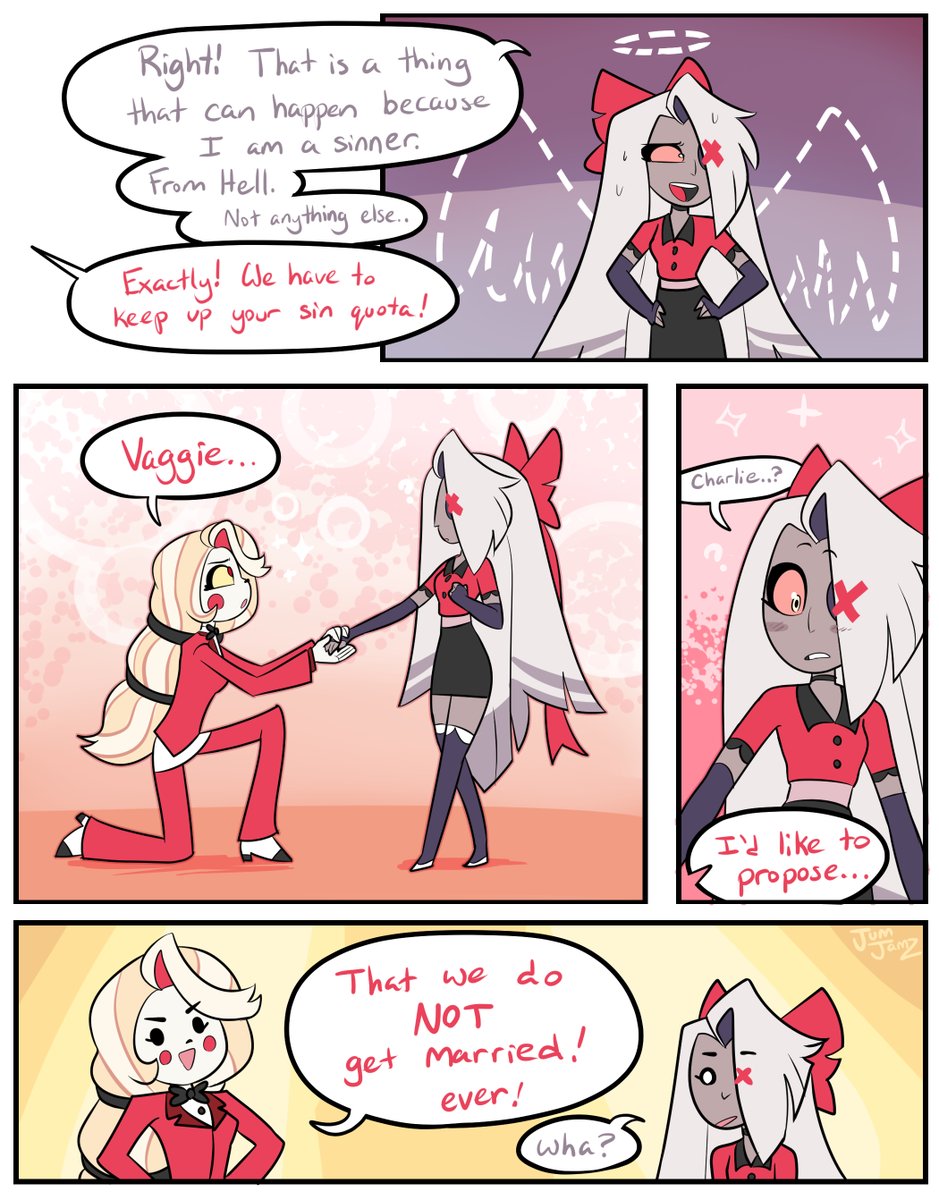 JumJamz's tweet photo. Just some silliness from Charlie and Vaggie because I like them

#HazbinHotelFanart #chaggie https://t.co/jdy4OFl4Sk