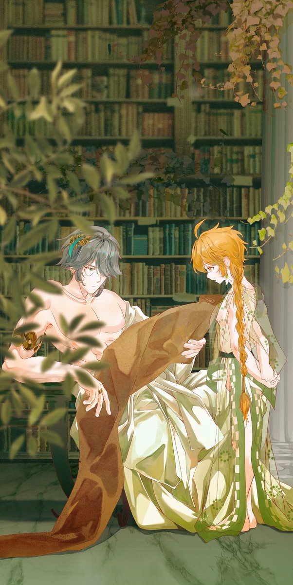 xuguo966392411's tweet image. 其实我昨天就在国内发了，但是我偷懒，今天在这发一下充当情人节贺图🙉

古希腊paro的「老师🌱&amp;amp;学生⛅️」，老师正在给学生看作业

灵感来源于古希腊一种社会关系：少年爱 （Paiderastia）

p2是服饰参考

1/2
#ゼン空