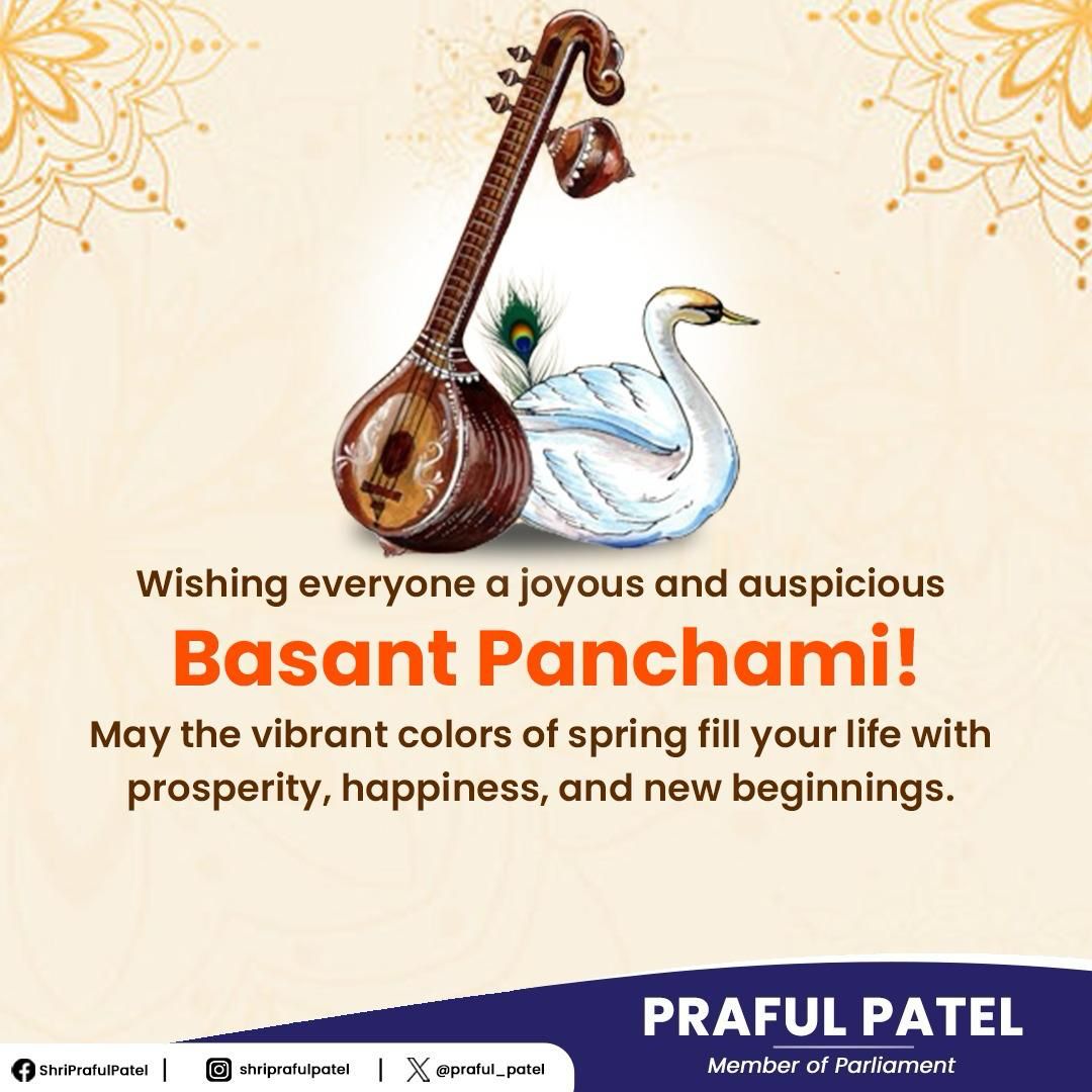 Wishing everyone a happy and prosperous Basant Panchami! May this festival bring joy, prosperity, and new beginnings into your lives.

#BasantPanchami2024 #Basantpanchmi