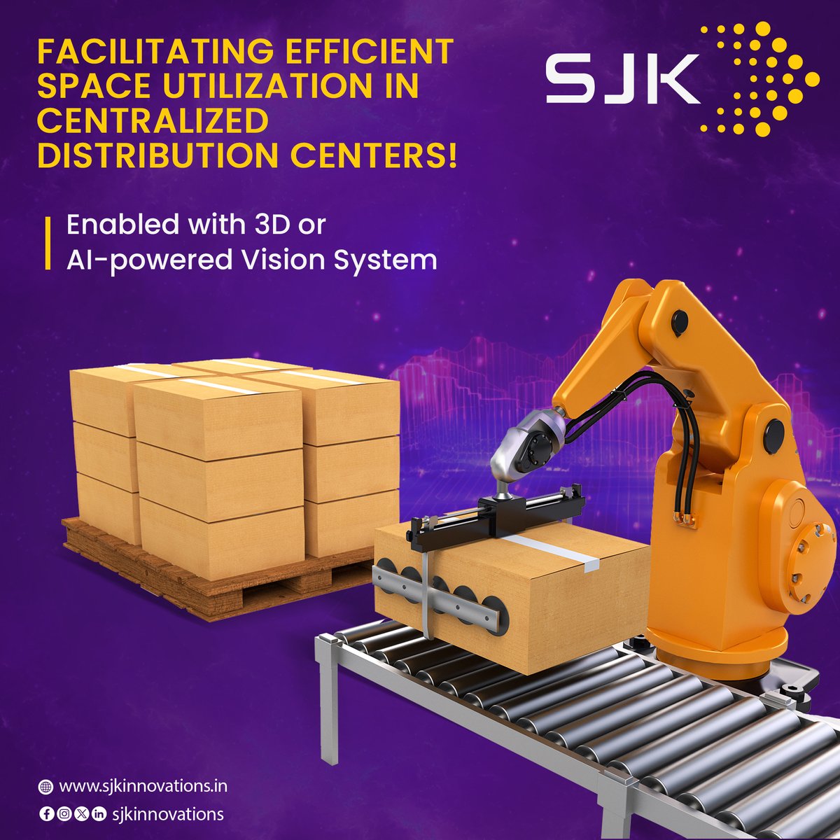 Robotic palletizers are adept in enhancing warehouse operations by sorting, transferring, and stacking cases of goods or products onto a pallet at the end of a manufacturing line. 
.
.
.
#palletizer #warehouse #sjk #warehouseoperative #warehousing #warehouseautomation