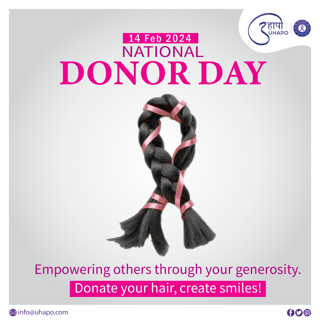 Uhapo1's tweet photo. Unlock the Power of Giving on National Donor Day! ๐ Donate your hair to bring smiles to cancer patients with Uhapo.
Learn More: https://t.co/Dfr4Aub44C
#HairForHope #DonateForChange #NationalDonorDay #UhapoCares
@drakhilkapoor1 | @agarwalonc | @pradeepbab | @VivekSharmaSE | @Bhosale26Bharat | @DrVijayPatil11 | @sharmaum25 | @CRSF_IN | @LungConnectIN
