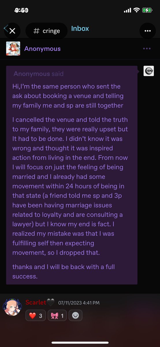 stateswscarlet's tweet image. ok so since a lot of ppl have been asking me this is the last and only update i got from wedding venue anon back in july. i deleted everything related from my pages bc it was reaching non-loa communities, so i had to dig this screenshot out from the trenches of my discord server