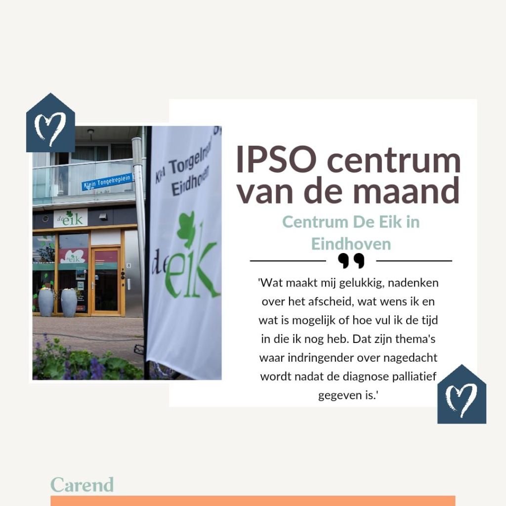 IPSO centrum van de maand: Centrum de Eik in Eindhoven! Saskia de Kok sprak Gerrie Brock, begeleider van twee lotgenotengroepen voor mensen die in de palliatieve fase van hun leven zijn.

Lees meer over @centrumdeeik:
carend.nl/artikel/de-eik…