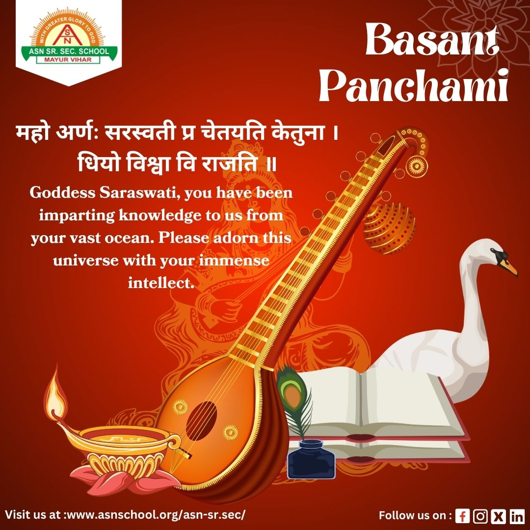 Hindu scholars consider Basant as Abujha day which is, promising to begin all great work. May the Goddess Saraswati, bless you with the strength to overcome challenges and the wisdom to make the right choices. ASN wishes you a colourful and joyful Basant Panchami! #asnschool