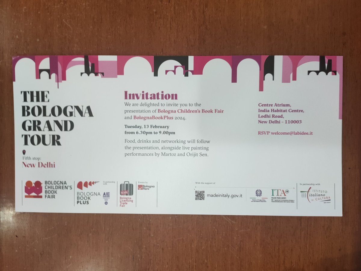 #ITANewDelhi presente all'ultima tappa a Delhi del 'Bologna Grand Tour' di @BoChildrensBook, realizzato col supporto di @ITAtradeagency e @ItalyMFA . #BCBF ha partecipato anche alla #NewDelhiWorldBookFair by @nbt_india con proficui incontri con editori, autori e illustratori 🇮🇳