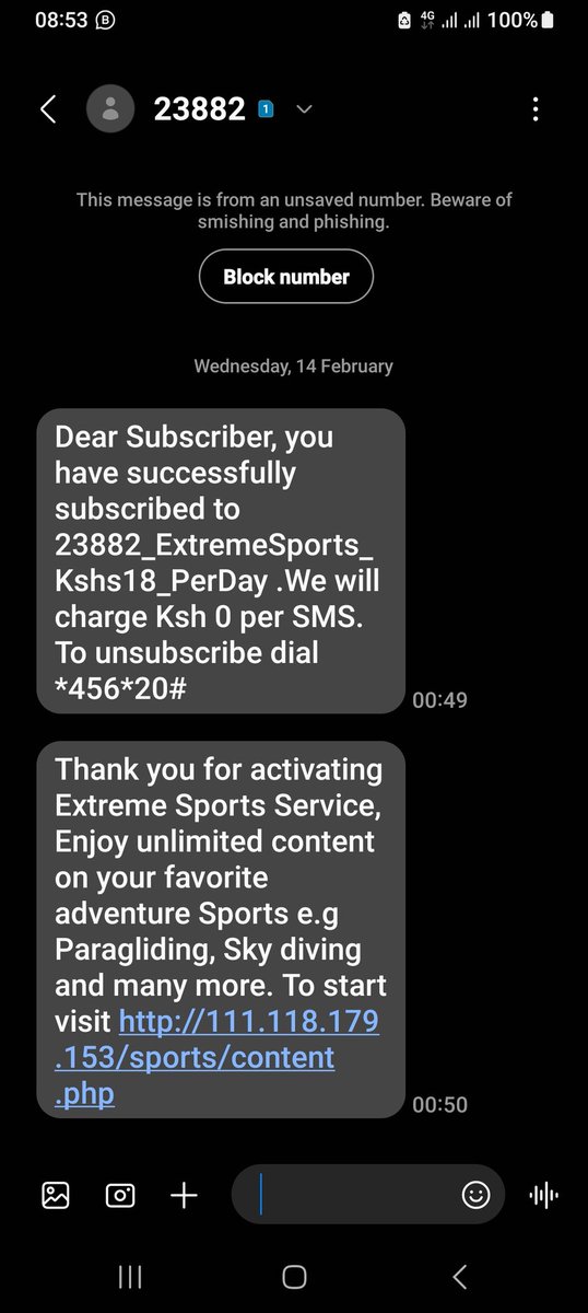 Mugompoa's tweet photo. @SafaricomPLC Hi Safaricom. I want you to explain to me like a Grade 2 kid how i subscribe to this sms while i was asleep Just at around 00:49. This sms deducted my 18 bob airtime without my concept. If this is not stealing while am asleep from you, tell me what it is. https://t.co/Mmde3lK0g5