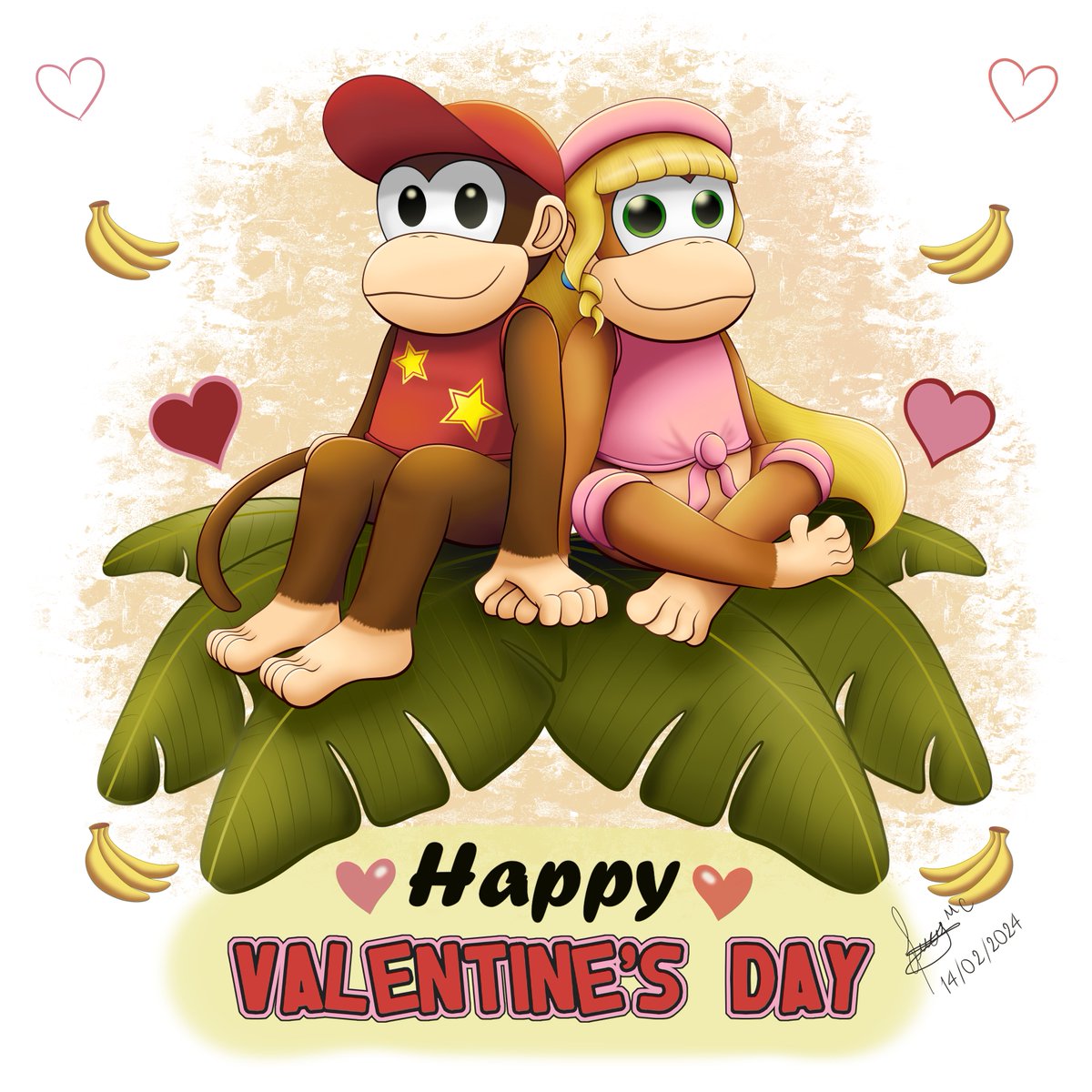 Happy Valentines's Day! 🐒❤️🐒 Diddy and Dixie

PD: el dibujo lo tenía hecho hace un tiempo xd Pero pude rescatarlo y usarlo para este día :3

#diddykong #dixiekong #donkeykong #ValentinesDay #ValentinesDay2024