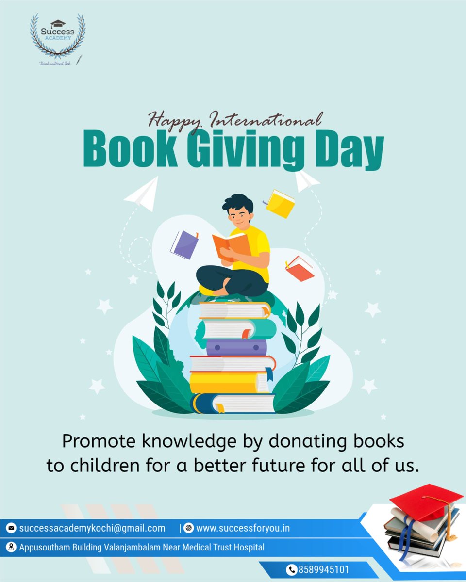 #BookGivingDay #GiveABook #BookSharing #SpreadTheJoyOfReading #ShareABook
#BookLove #ReadAndGive #BookishKindness #LiteracyMatters #GiftABook #SSCCoaching #BankCoaching #SuccessAcademyKochi