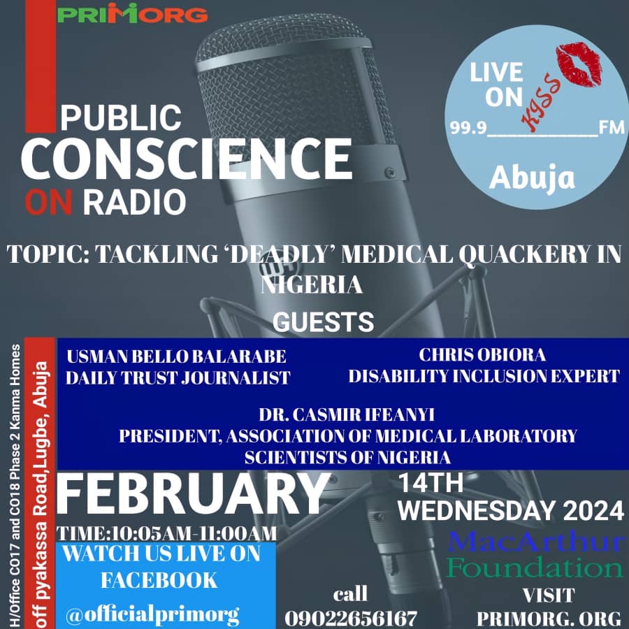 It is worrisome that medical quackery practice is high and widespread in Nigeria. People are getting deformed, and dying while the unorthodox health practitioners are having a field day.
<a href="/macfound/">MacArthur Foundation</a> <a href="/mdcnofficial/">Medical and Dental Council of Nigeria</a> @nmanigeria <a href="/Fmohnigeria/">Federal Ministry of Health, NIGERIA</a> <a href="/AMLSNNational/">AMLSN</a>