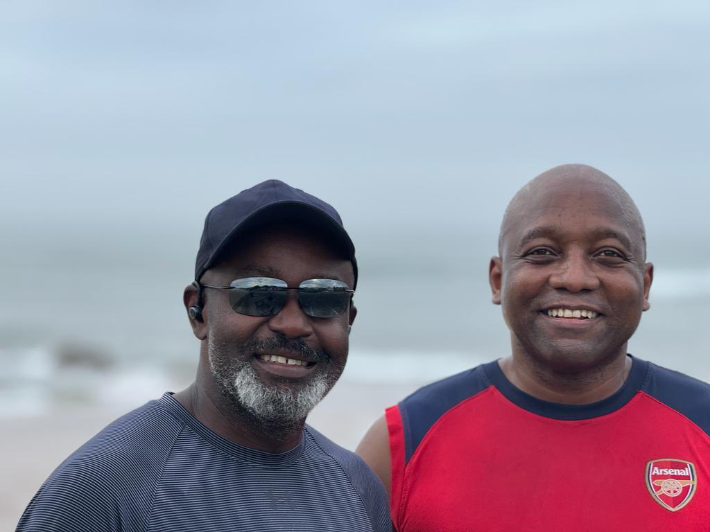 GomeraM's tweet photo. Breaking news: 7km run with @nmuffuh along the scenic routes of Eastern Cape. Conclusion: We’re possibly faster at solving development problems than at running. Also, finding common ground in our love for @Arsenal and a partnership that’s goal-bound. #RunningDiplomacy https://t.co/P09vU28izP