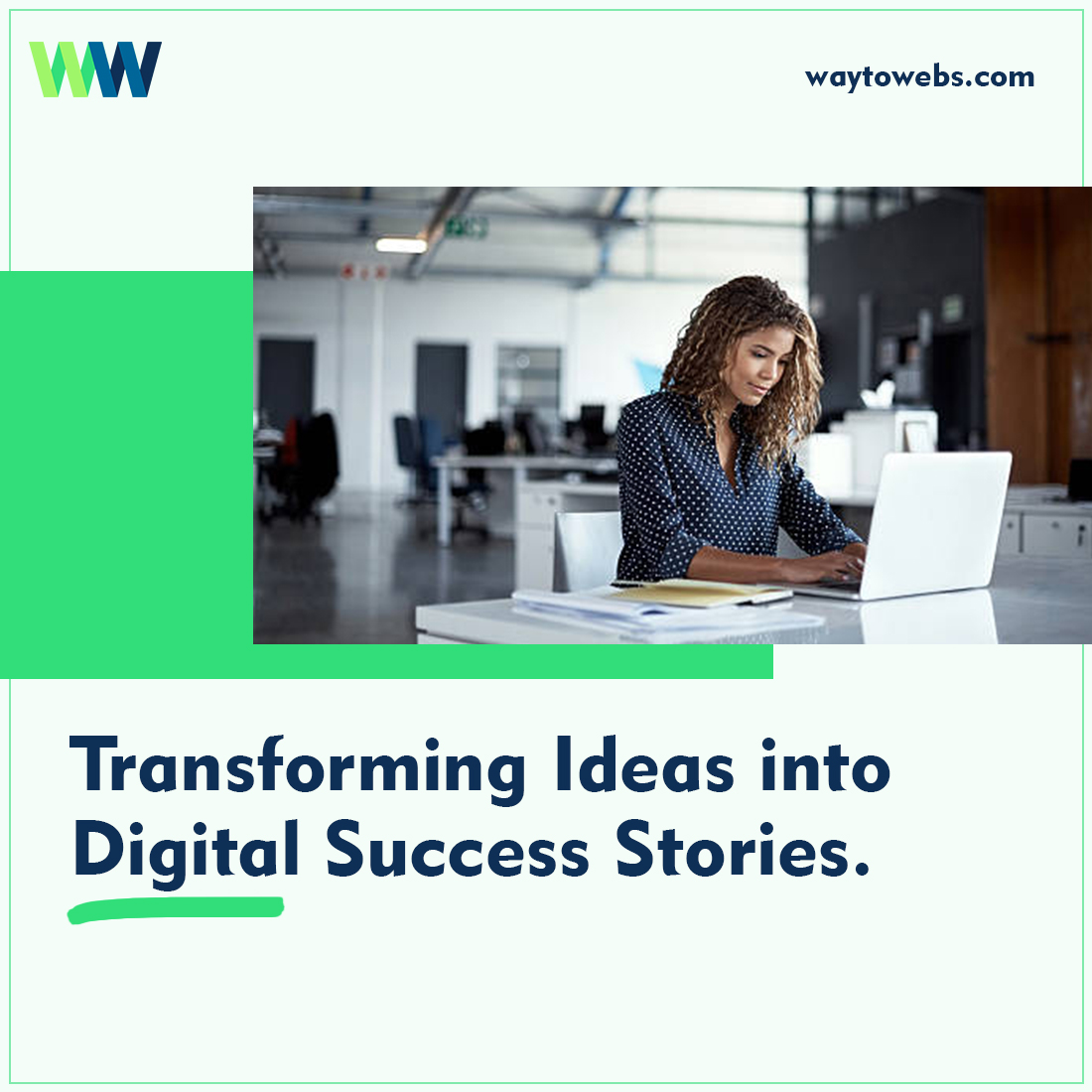 Transform your vision into digital success with WayToWebs! Our expert team specializes in digital marketing and web designing, crafting captivating stories that propel your brand to success #WayToWebsSuccess #DigitalTransformation #WebDesignExcellence