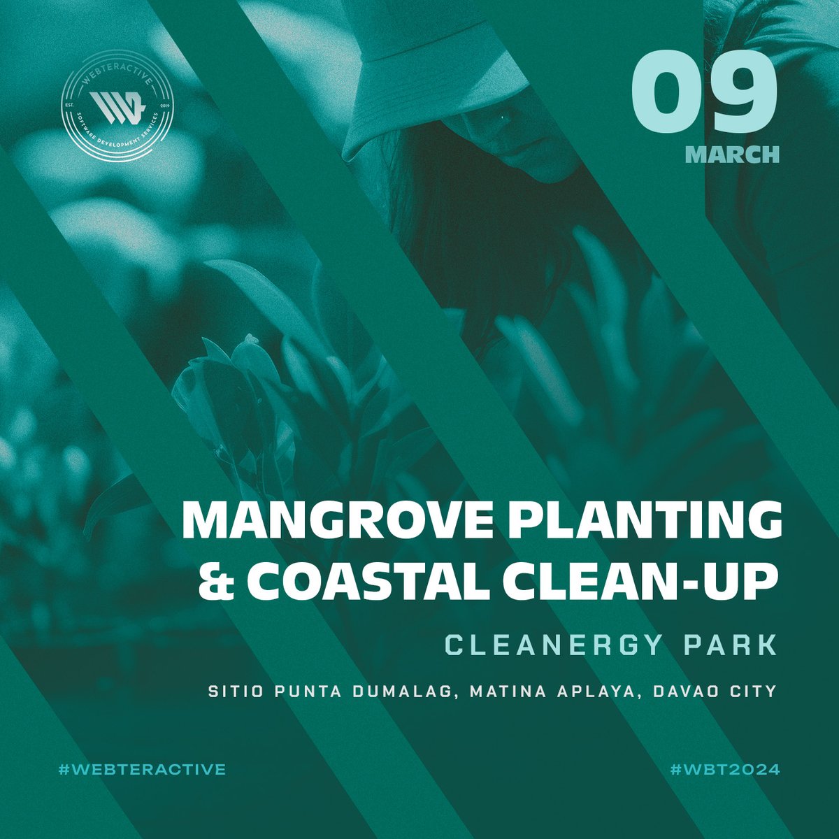 On March 9th, join the environmental action at Cleanergy Park! Plant  mangroves, clean the coast, protect marine ecosystems. Let's make a  positive impact together! #Webteractive #MangrovePlanting #CoastalCleanup #CleanergyPark #EnvironmentalAction #ProtectOurEcosystems 🌊🌱